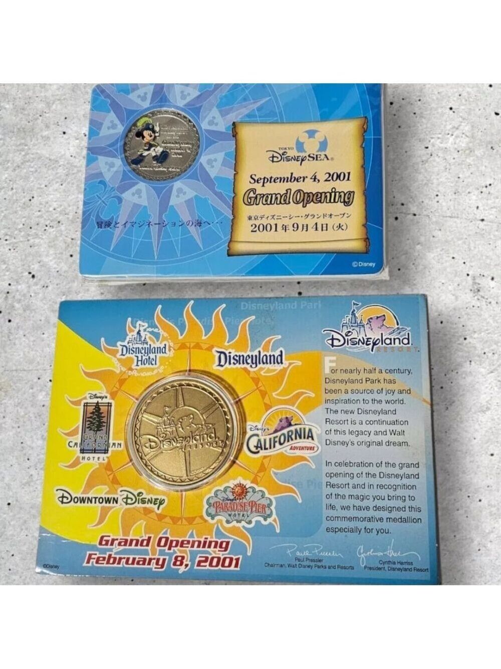 BUNDLE Vintage Tokyo Disney Sea Grand Opening Commemorative Coin